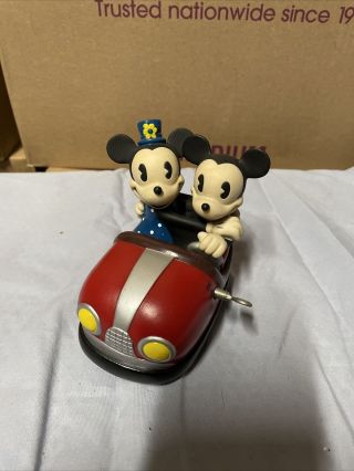 Vintage Mickey And Minnie Mouse Battery Operated Bumper Car Toy Tested/works
