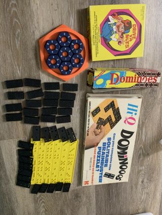 Vintage Drive Ya Nuts Game Milton Bradley 1970 Hi - Q Dominooos 1972 Rare Vintage
