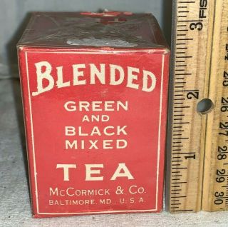Antique Mccormick Green Black Tea Box N/ Tin Baltimore Md Grocery Store