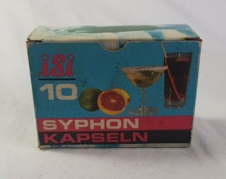 Vintage Isi Soda Syphon Chargers Blubs Co2 10 Pack Boxed Austria