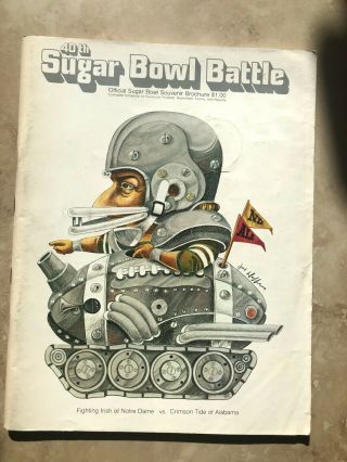 1973 Sugar Bowl Notre Dame Vs Alabama Program