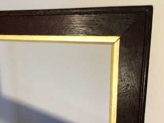 Simple Restrained Stylish Patinated Antique Oak Picture Frame With Gilt Slip