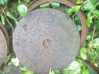 Cast Iron Man Hole Drain Cover 20 " Diameter With Frame