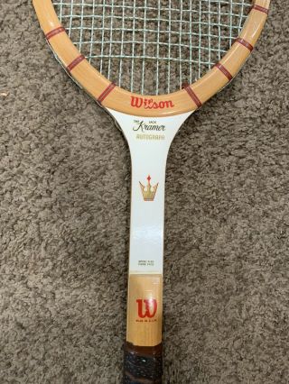 vintage WILSON The Jack Kramer wooden tennis racquet with cover Light 4 1/2 2