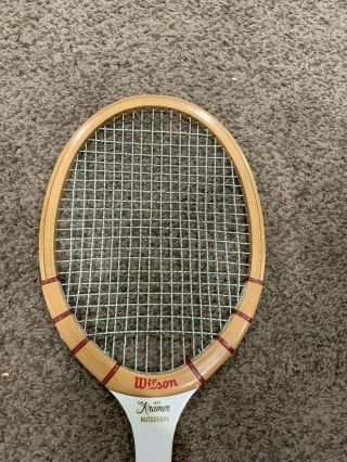 vintage WILSON The Jack Kramer wooden tennis racquet with cover Light 4 1/2 3