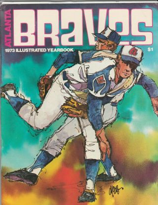 1973 Atlanta Braves Yearbook With Hank Aaron Pullout Poster - - See Photos