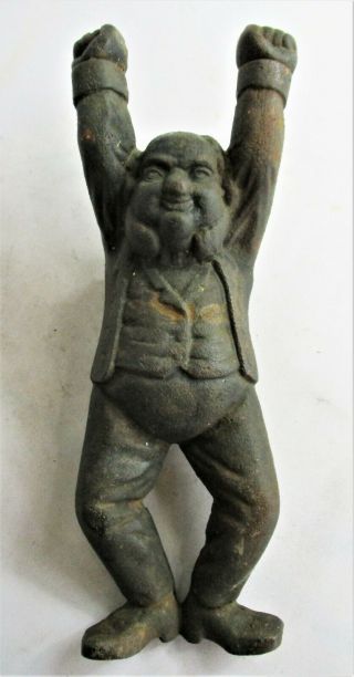 Fabulous Rare Antique Cast Iron Boot Puller In The Form Of A Victorian Gentleman