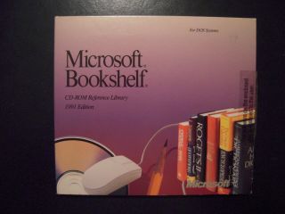 Vintage Microsoft Bookshelf Windows Cd - Rom Reference Library 1991 Edition Dos