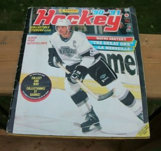Vintage Panini Hockey 90 - 91’ Collectable Sticker Album Gretzky Cover