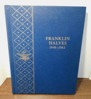 Vintage Whitman Bookshelf Coin Album 9425 Franklin Half Dollars 1948 - 1963