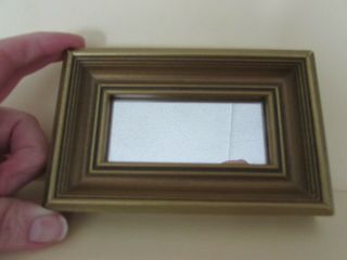 Vintage 5 1/2 X 3 1/2 " Gold Framed Decorative Wall Hanging Mirror