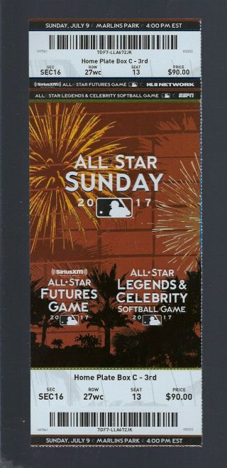 2017 Baseball All - Star Sunday Futures Full Ticket - - Honeywell