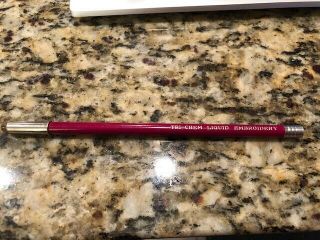 Vintage Red Tri - Chem Liquid Embroidery Transfer Pencil With Rare Lid Htf