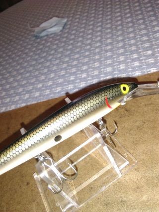 Old Lure Vintage Rebel Spoonbill Minnow Green Scale With White Great Lure.