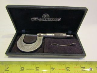 Vintage Tool Brown & Sharpe Micrometer 13 In Case Machining Measurement