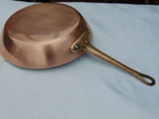 Vintage French Deep Sided 22cm Copper Frying Pan Skillet Bronze Handle