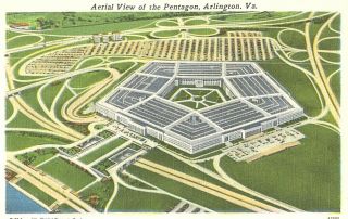Vintage Postcard - Aerial View Of The Pentagon,  Arlington,  Va
