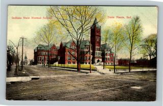 Terre Haute In,  Indiana State Normal School,  Vintage Indiana Postcard