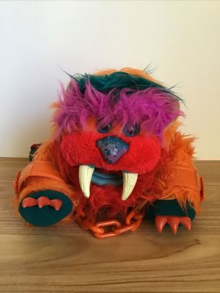 Vintage 1986 My Pet Monster Gwonk Hand Puppet Plush With Handcuffs