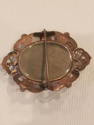 Antique Victorian Rolled gold Mourning Brooch,  with Lock of Hair. 2