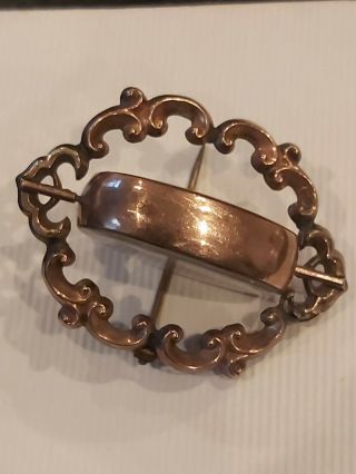 Antique Victorian Rolled gold Mourning Brooch,  with Lock of Hair. 3