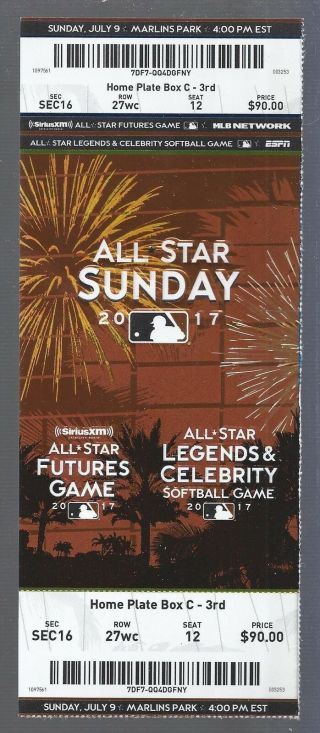 2017 Baseball All - Star Sunday Futures Full Ticket - - Yoan Moncada
