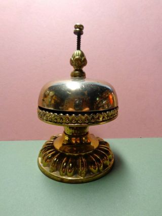 Gorgeous Antique Brass Hotel Desk Service Bell