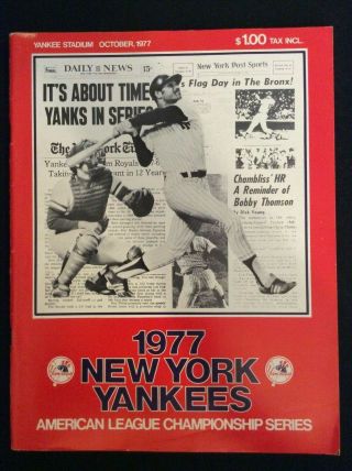 Ny Yankees 1977 American League Championship Series Score Card M1242