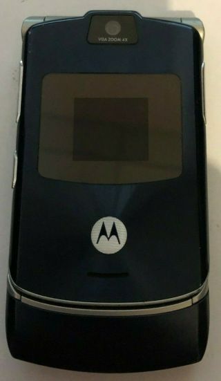 Motorola Razr V3 Alltel Blue Cell Phone Parts Repair Vintage Very Good