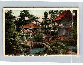 San Francisco Ca,  Golden Gate Park,  Japanese Garden Vintage California Postcard