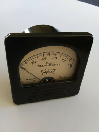 Vintage Triplett Dc Milliamperes Meter Bakelite Model 327a Gauge 0 - 100