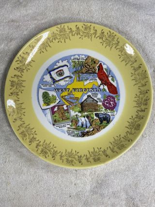 West Virginia 10 1/8” Vintage Collectable Souvenir State Collector Plate
