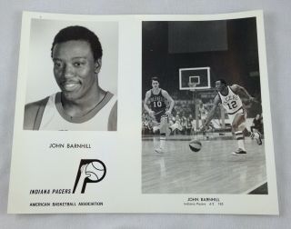 Aba 1970 - 71 John Barnhill Indiana Pacers (tennessee State) Basketball Photo 8x10