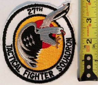 Vintage Cold War Era Usaf 27th Tactical Fighter Squadron / Jacket Patch Tfs