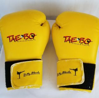 Vintage Billy Blanks Tae - Bo Yellow Boxing Gloves