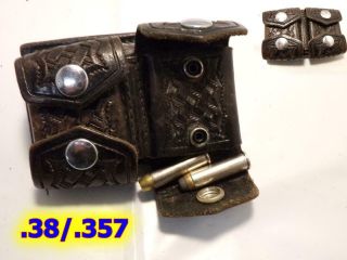 B104w Vintage Bucheimer Double Ammo Cartridge Box Case Double Flap 38/357
