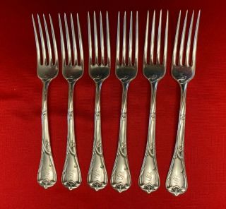 Modern Art By Reed And Barton Set Of 6 Luncheon Forks Monogram S 1904