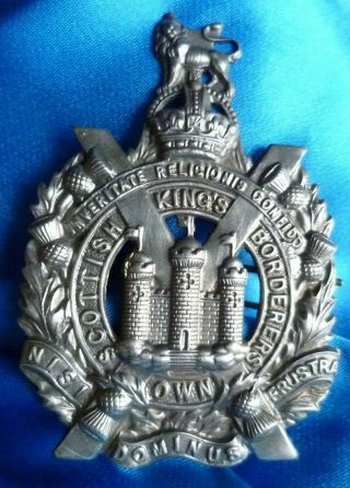 Ww1 Kings Own Scottish Borderers Regiment Cap Badge Kc Wm 2 Lugs Antique Org