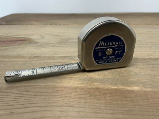 Vintage 6 Ft Lufkin Mezurall No 926 Tape Measure Metal Pocket Size Made In Usa