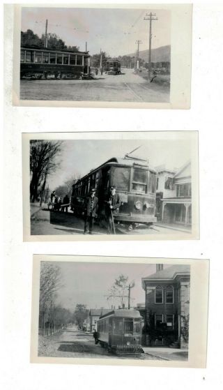 3 Vintage B&w Photos From Berkshire Street Railway Var.  2