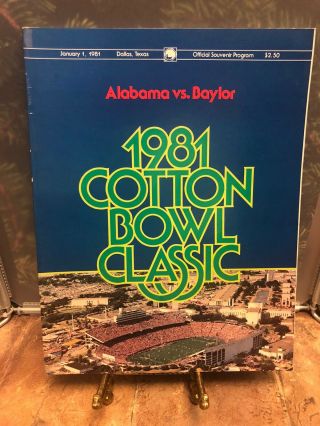 1981 Cotton Bowl Classic Football Program Alabama Vs Baylor Colle