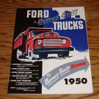 1950 Ford Truck Full Line Foldout Sales Brochure 50 Pickup Panel Express F - 105