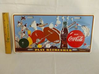 1994 Coca - Cola “play Refreshed” License Plate Vintage Collectible