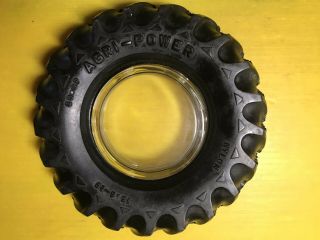 CO - OP AGRI - POWER VINTAGE TRACTOR TIRE ASH TRAY 6.  5” Diameter Real Rubber 2