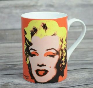 Vintage Andy Warhol Marilyn Monroe Orange Block China Porcelain Artist Mug 1997