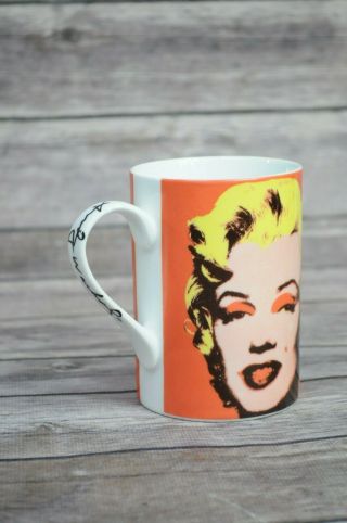 Vintage Andy Warhol Marilyn Monroe Orange Block China Porcelain Artist Mug 1997 3