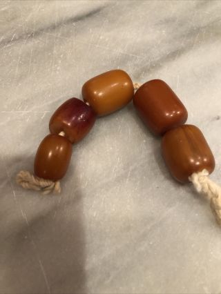Antique Russian? Vintage Egg Yolk Butterscotch Baltic Amber Beads Chinese? 2