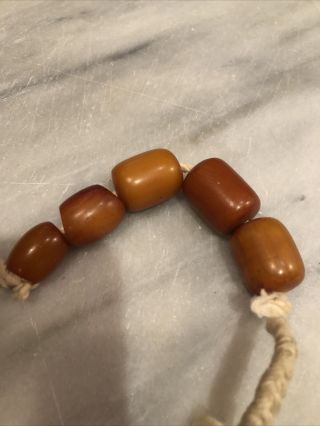 Antique Russian? Vintage Egg Yolk Butterscotch Baltic Amber Beads Chinese? 3