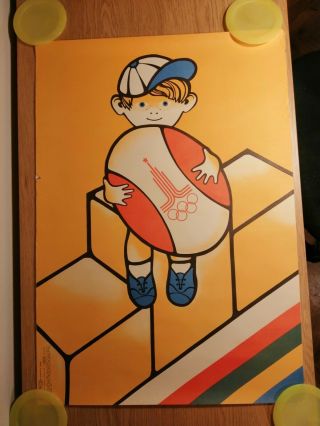 Moscow 1980,  Olympic Poster,  Child With Olympic Logo