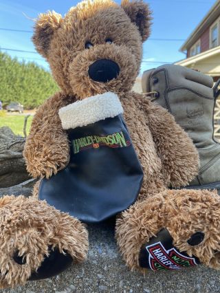 Harley Davidson 19 " Teddy Bear With Christmas Stocking Plush Great Gift